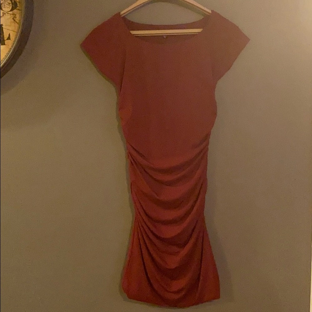 Bodycon dress with ruched sides